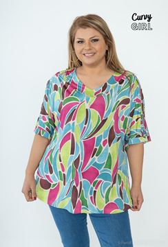 Picture of CURVY GIRL COLD SHOULDER TOP